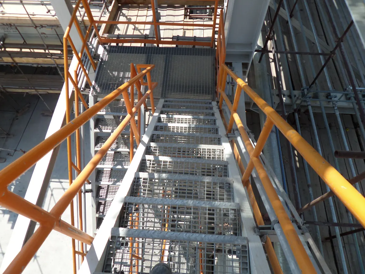 Steel structure erection at the CPF site, Azar oil field