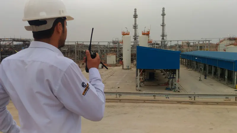 Site supervisor overlooking the utilities plant