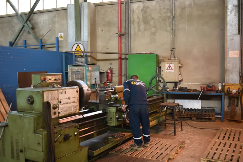 Machining works in the central workshop