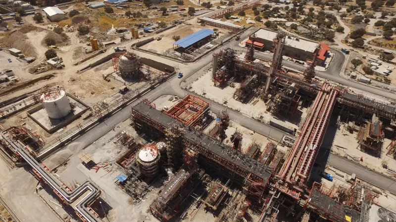 Process units and site roads from above